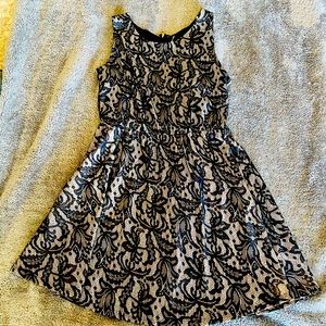 Want and Need Black and nude lace dress XL